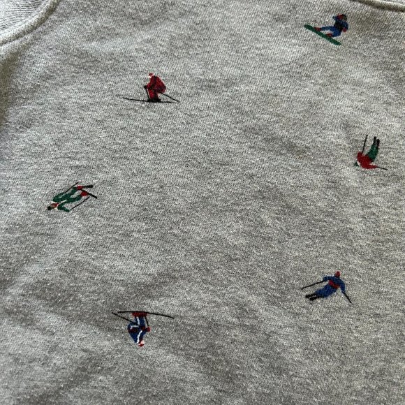 ⛷ Roots SKI Sweatshirt Womens XXS Crew Neck Long Sleeve Gray Pullover EEUC - Picture 4 of 5